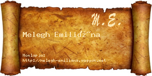 Melegh Emiliána névjegykártya